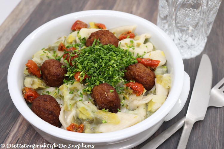 penne prei soyaballs