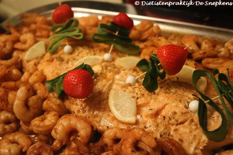 zalm-scampi